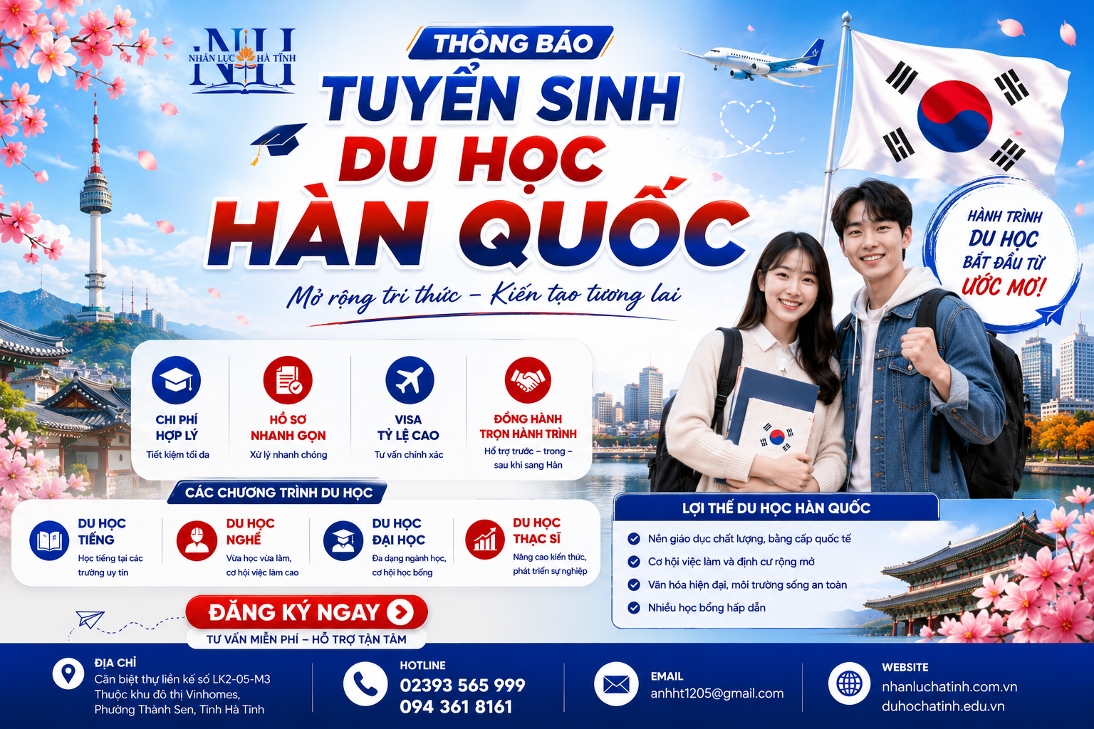 Tuyển sinh du học Hàn Quốc 2026 tại Hà Tĩnh